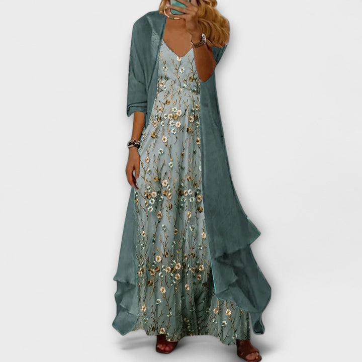 Olivia - Elegant Maxi Dress Two-Piece Set