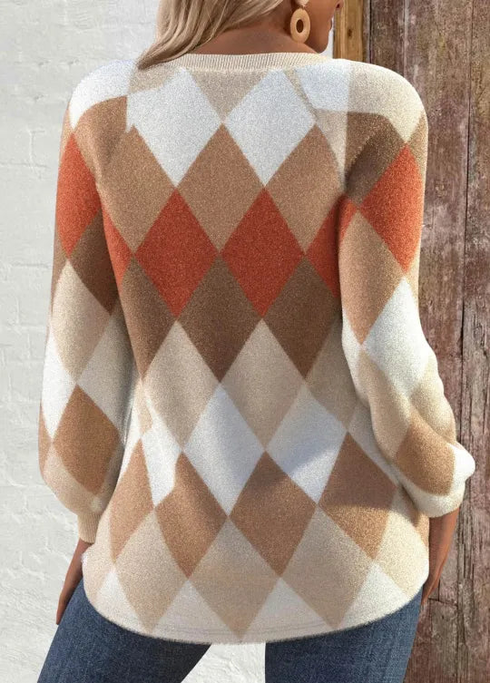 Giselle - Checkered Knit with Button Detail