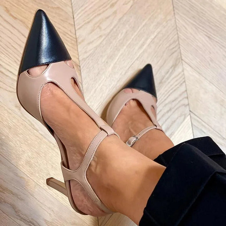 Isla - Two-Tone Pointed Court Shoe