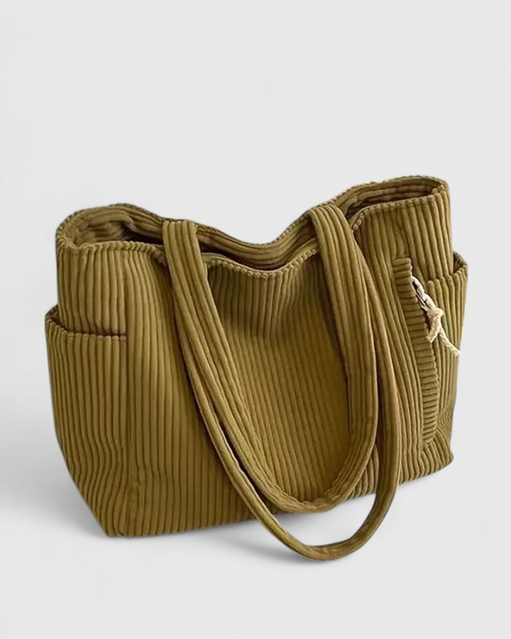 Landry - Luxurious Ribbed Tote Bag with Cord Detail