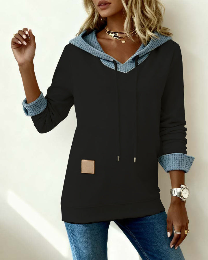 Elena - Casual Hoodie Sweatshirt with Waffle Inserts