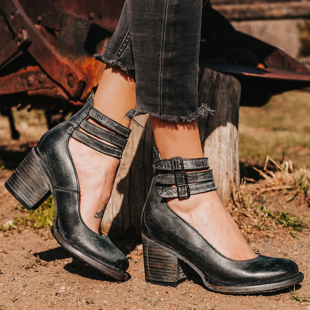 Margot - Multi-Strap Heels with Thick Heel