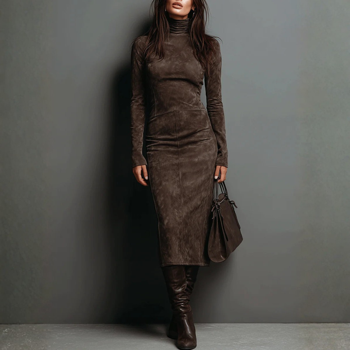 Cassia - Suede Midi Dress
