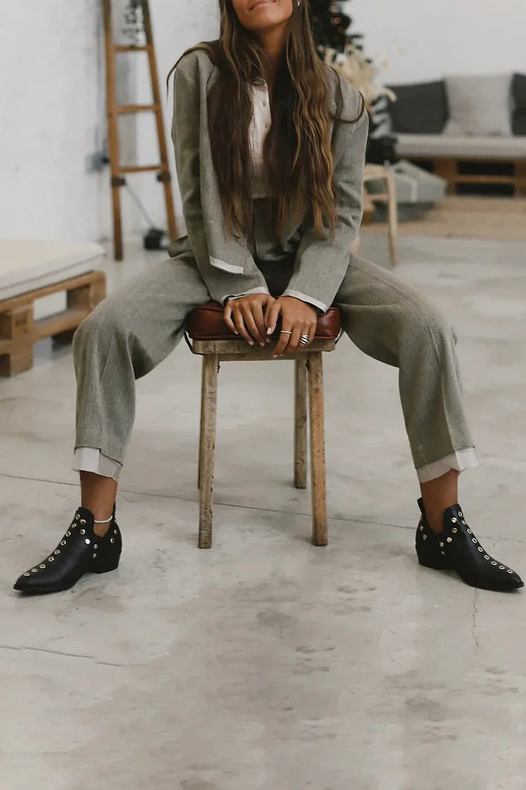 Piper - Pointed Studded Ankle Boot