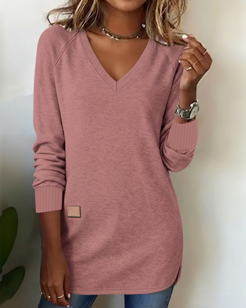 Serena - Fashionable Sweatshirt with V-Neck