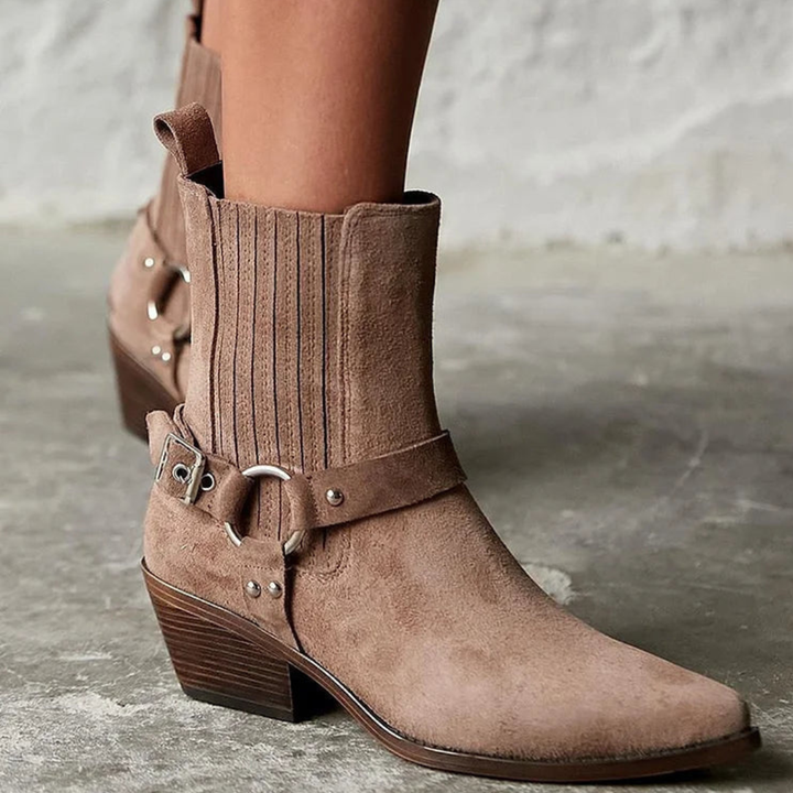 Tamsin - Western Suede Ankle Boots