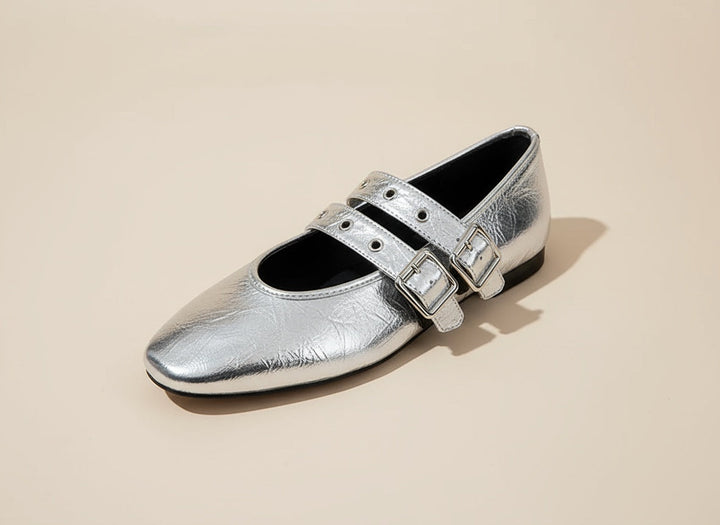 Lucy - Double Buckle Flats