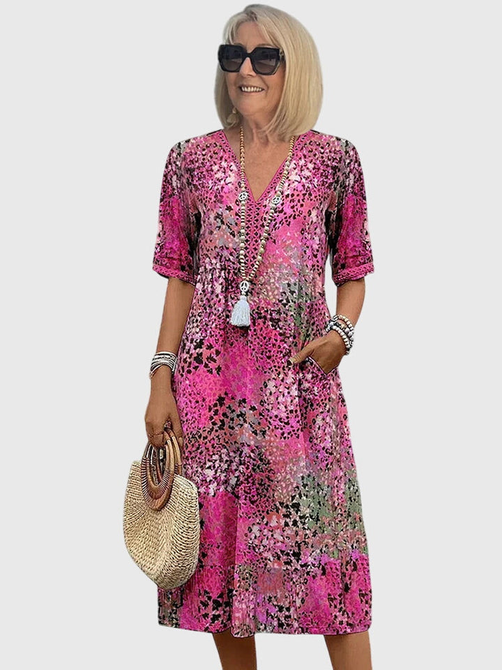 Olivia - Elegant Floral Midi Dress