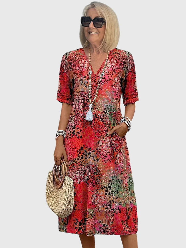 Olivia - Elegant Floral Midi Dress