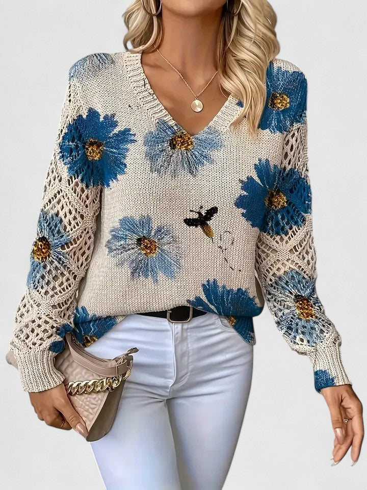 Sarah - Elegant Sweater with floral pattern