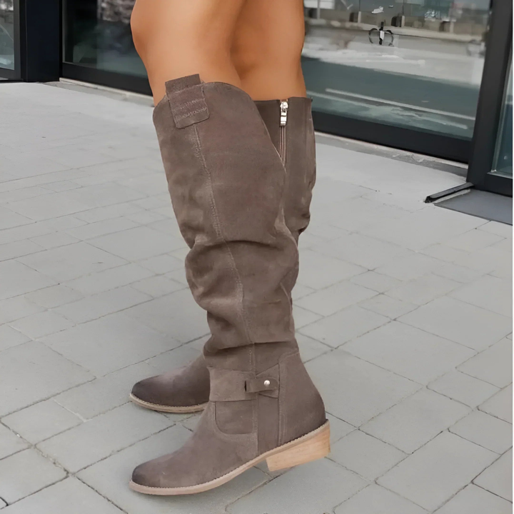 Clara - Stylish Suede Knee Boots