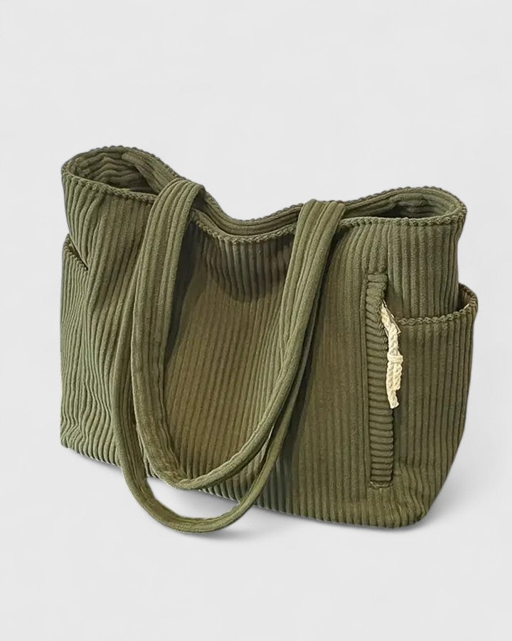 Landry - Luxurious Ribbed Tote Bag with Cord Detail