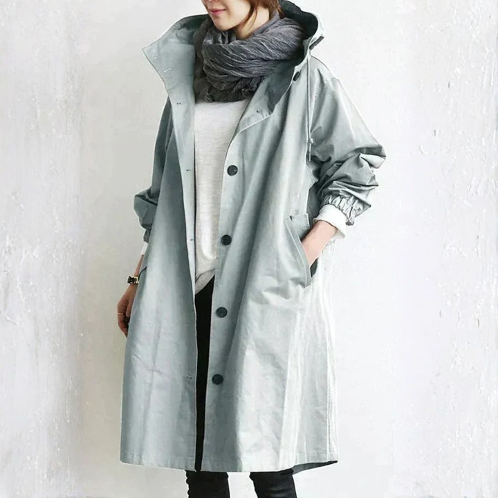Nora - Oversized Trench Coat with Hoodie