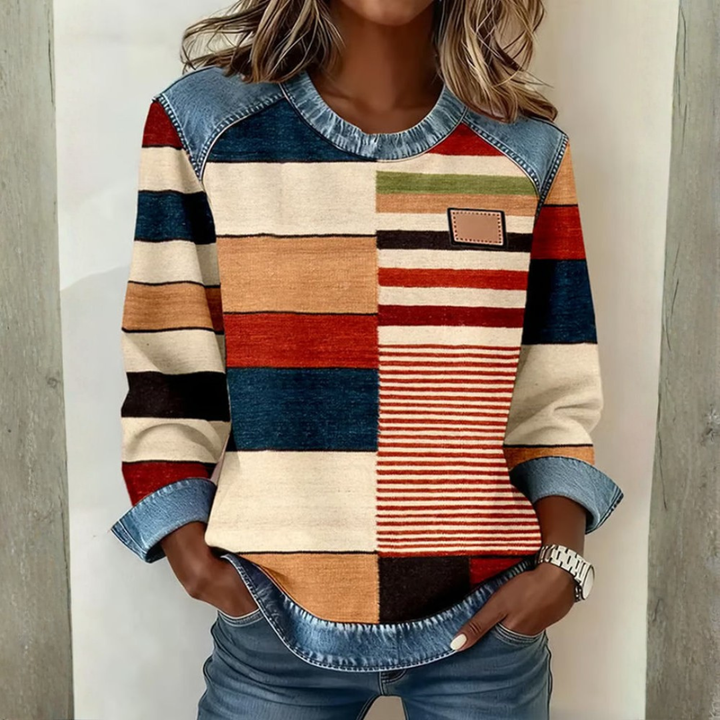Celeste - Colorful Striped Sweater with Round Neck