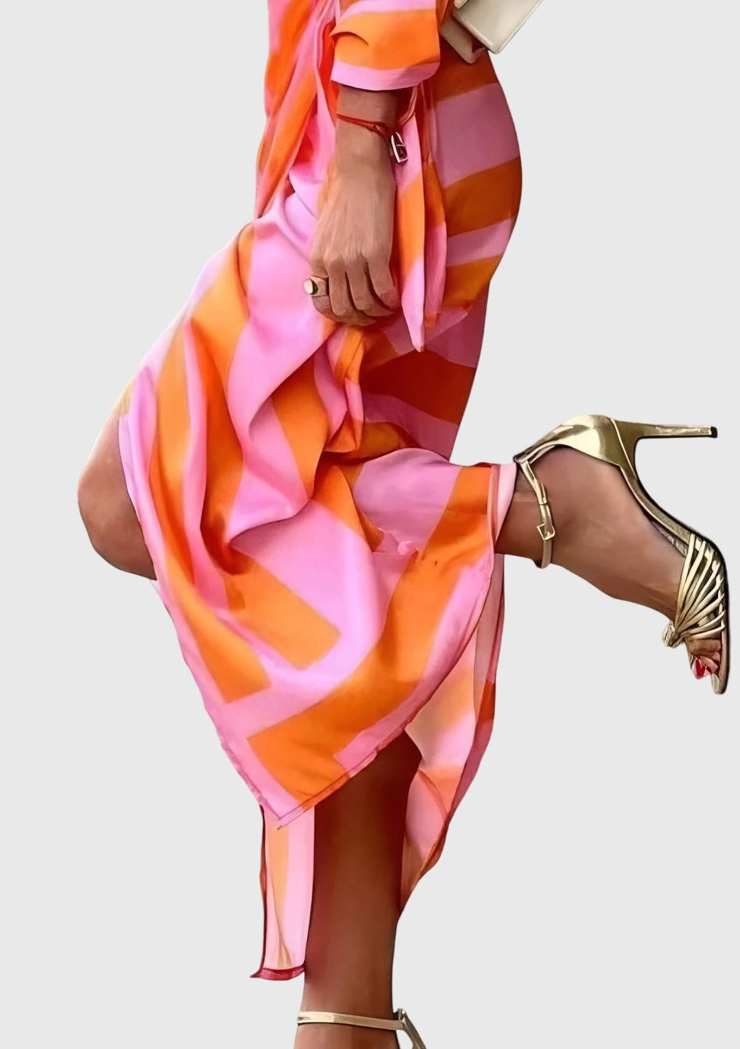 Olivia - Elegant Wrap Dress with Print