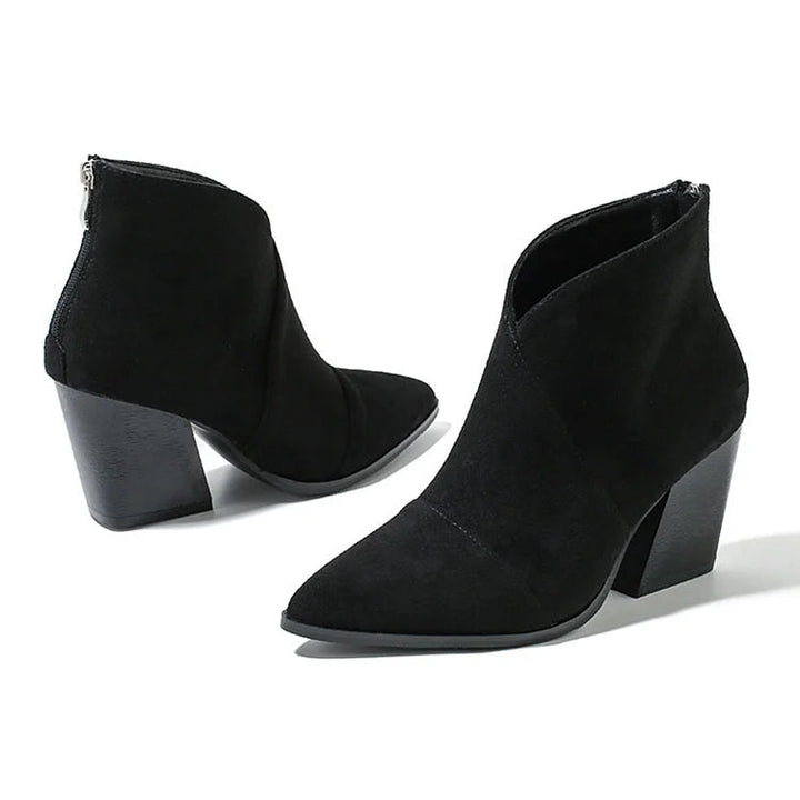 Claire - Pointed Ankle Boot with Suede Effect