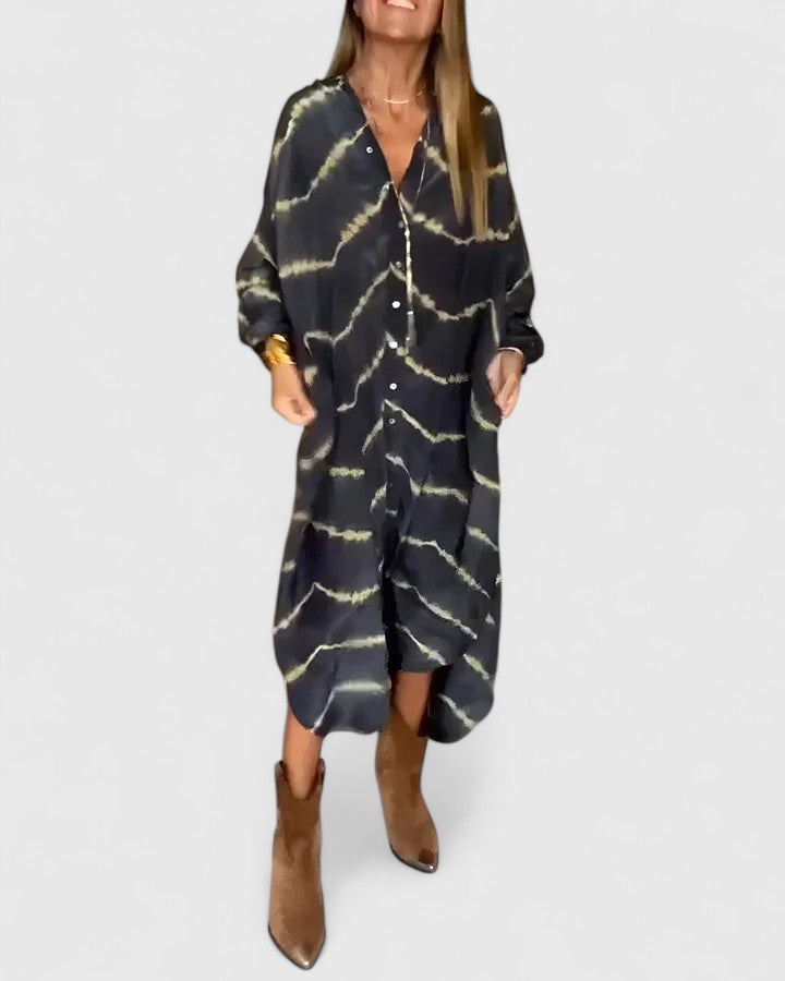 Olivia - Elegant Boho Striped Maxi Dress