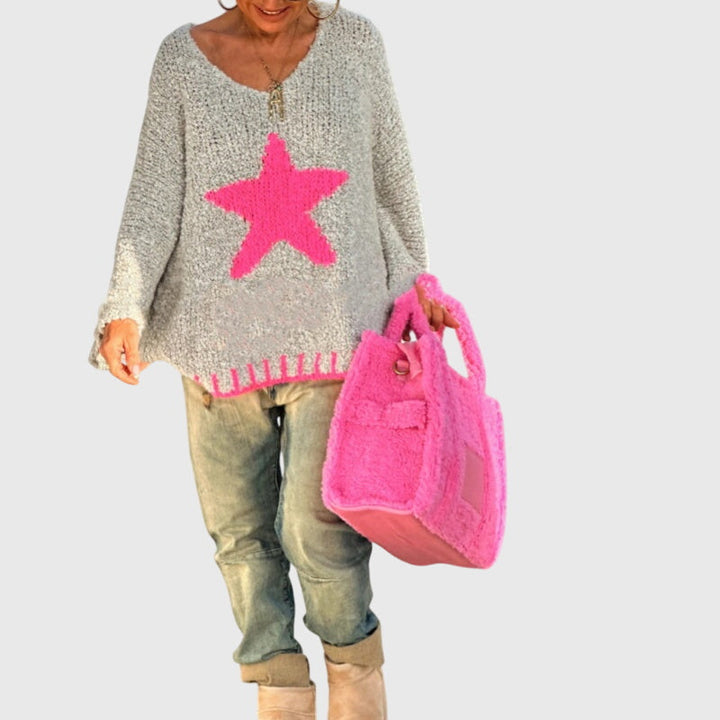 Georgina - V-neck Knit Sweater