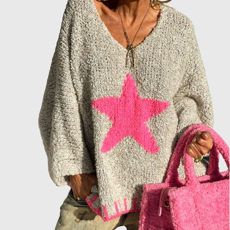 Georgina - V-neck Knit Sweater