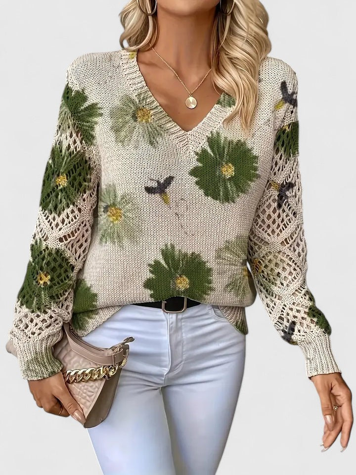 Sarah - Elegant Sweater with floral pattern