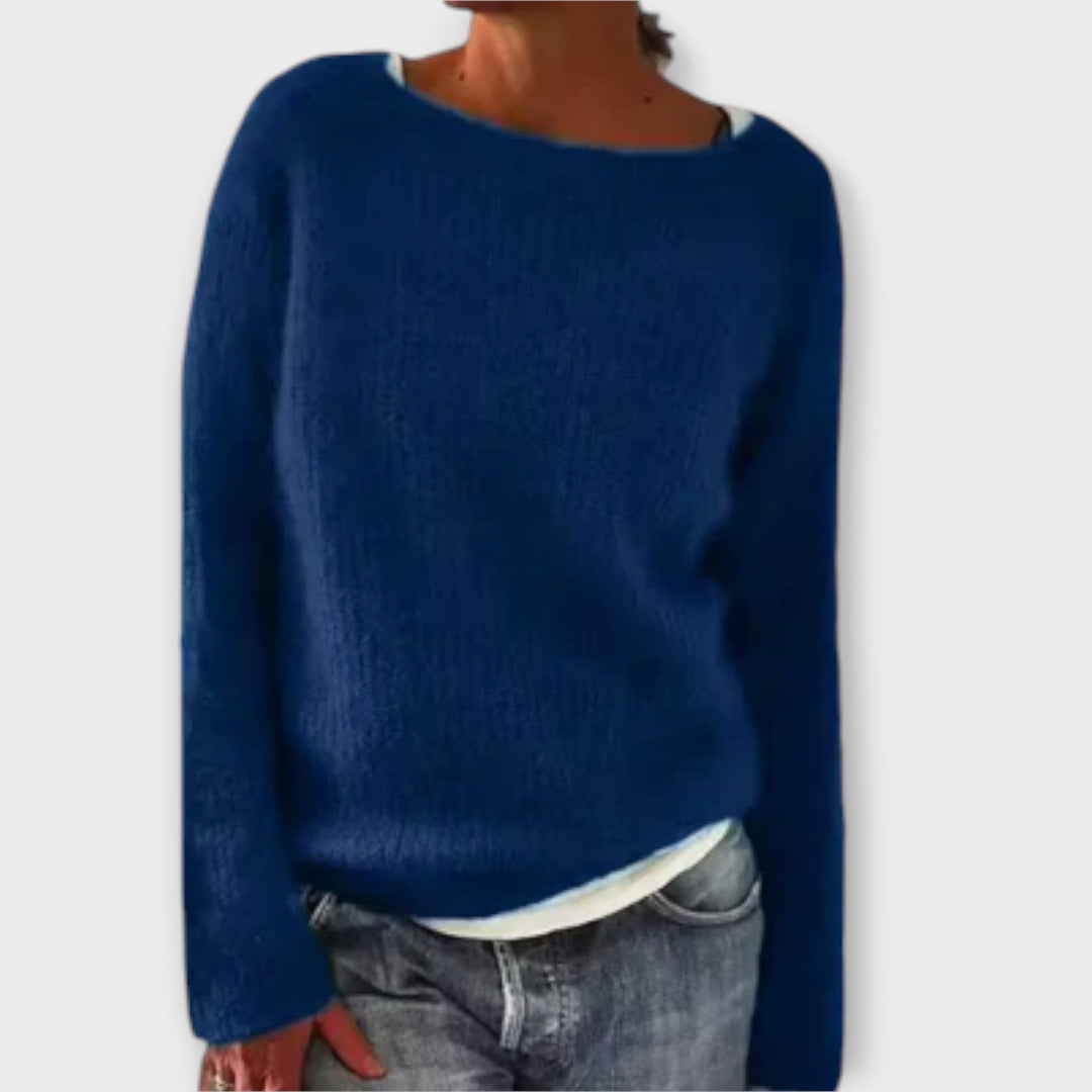 Madeline – Solid Color Knit Sweater