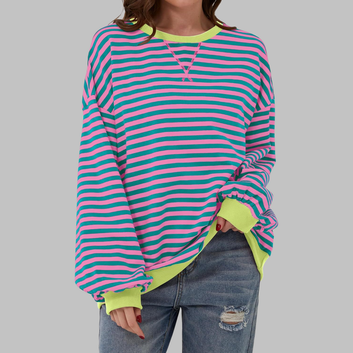 Colette - Striped Cotton Sweater with Long Sleeves