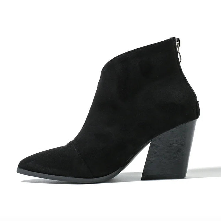 Claire - Pointed Ankle Boot with Suede Effect