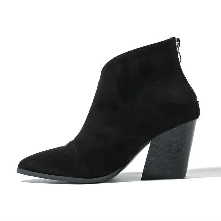 Claire - Pointed Ankle Boot with Suede Effect