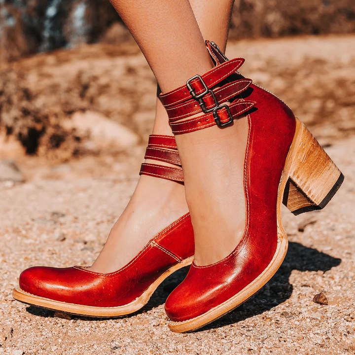 Margot - Multi-Strap Heels with Thick Heel