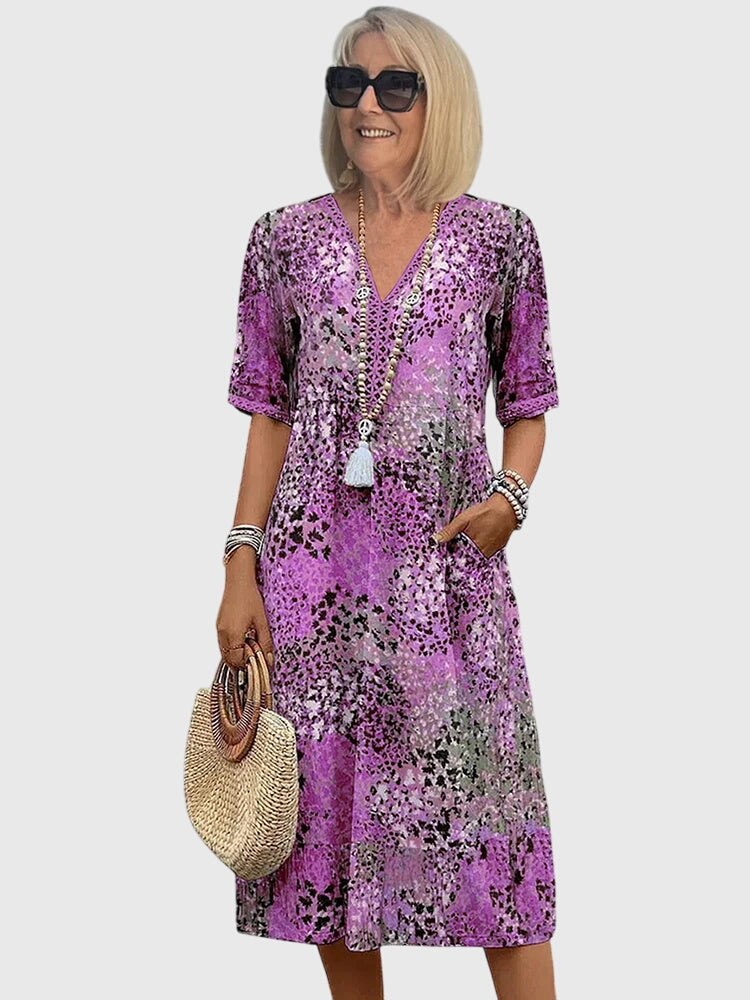 Olivia - Elegant Floral Midi Dress