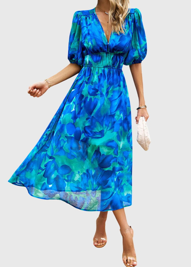 Olivia - Flattering Floral Midi Dress