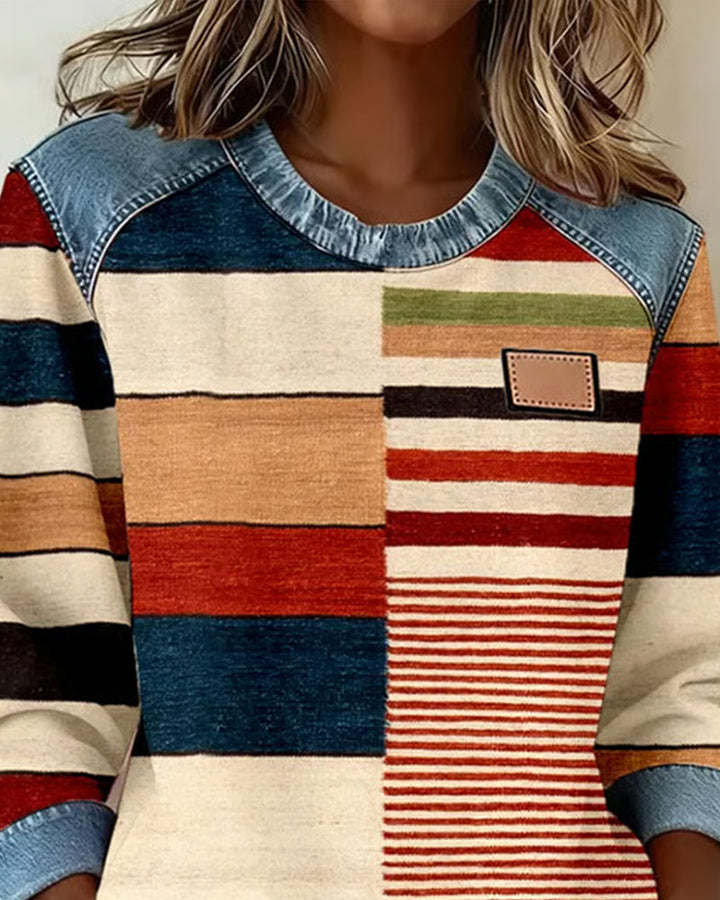 Celeste - Colorful Striped Sweater with Round Neck