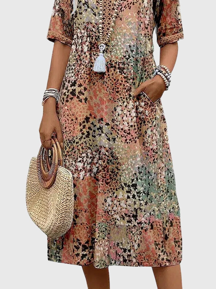 Olivia - Elegant Floral Midi Dress