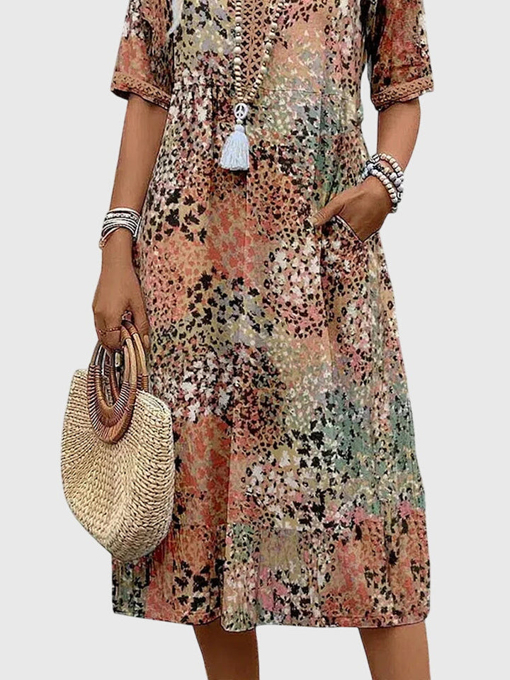 Olivia - Elegant Floral Midi Dress