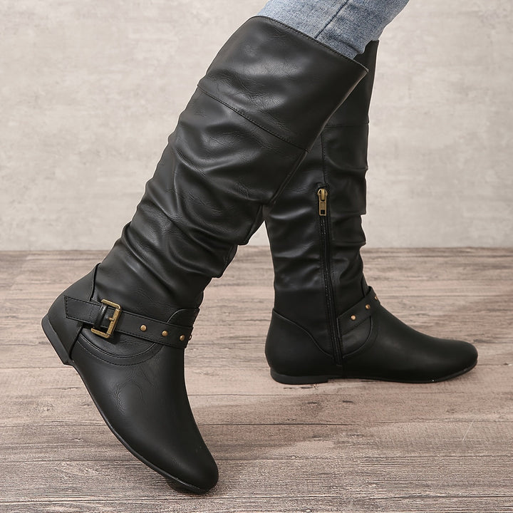 Kaitlyn - Women's Knee-High Boots with Side Zipper