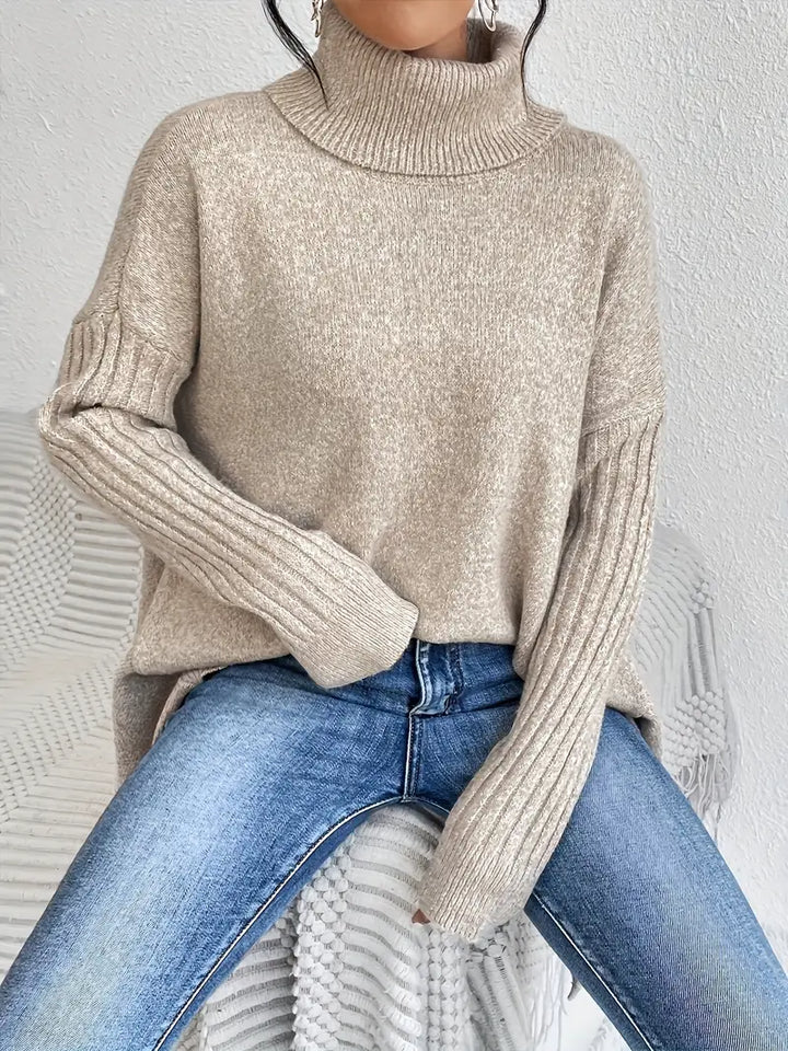 Aurora - Sweater with Long Sleeves and High Collar