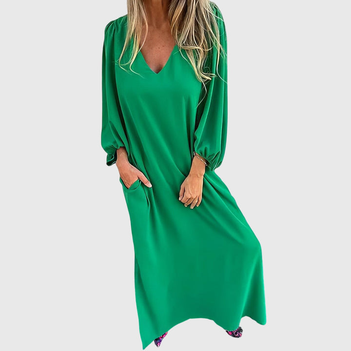 Olivia - Long Boho Dress with Pockets