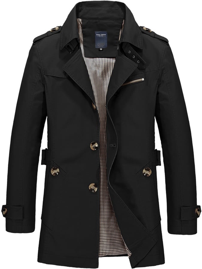 Brian - Cotton Business Slim Fit Button Down Casual Trench Coat