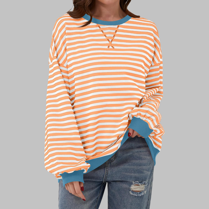 Colette - Striped Cotton Sweater with Long Sleeves