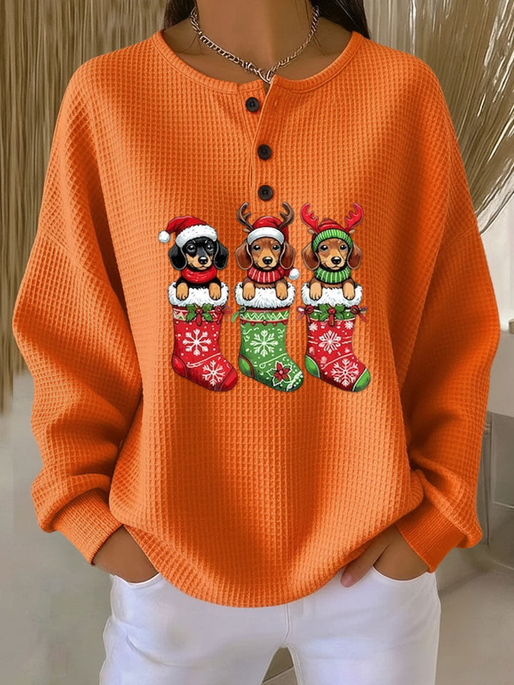 Delilah - Vintage Christmas Sweater with Dog Motif