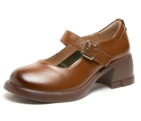 Clara - Agnes Leather Mary Janes