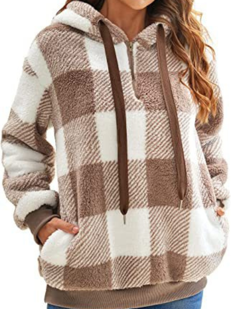 Celine - Check fleece hoodie