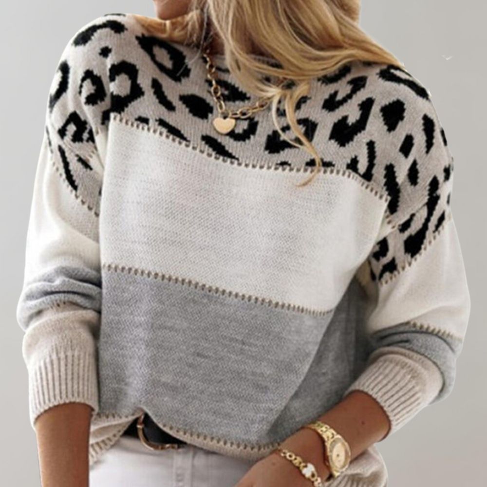 Aurelia - Leopard Print Casual Sweater
