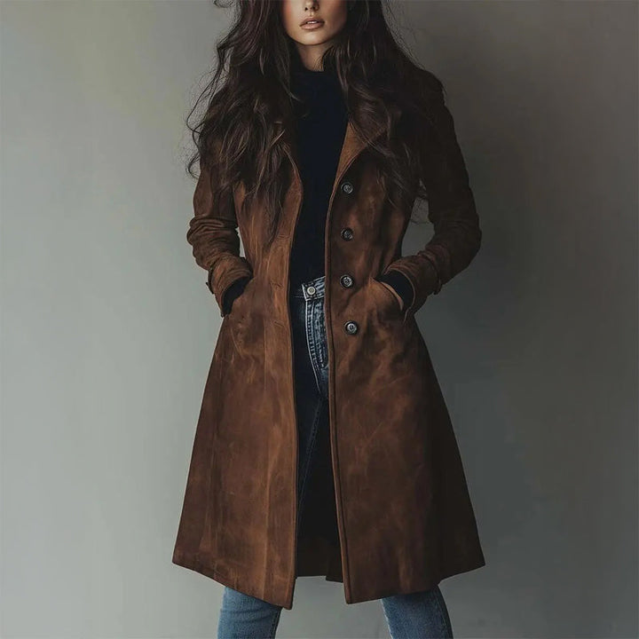 Mia - Vintage Suede Trench Coat