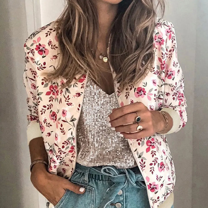 Aria - Bomber jacket with trendy floral print