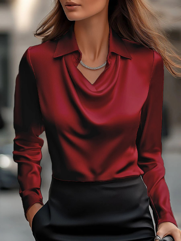 Yvette - Satin drape blouse
