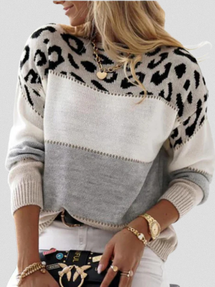 Tatiana - Leopard accent sweater