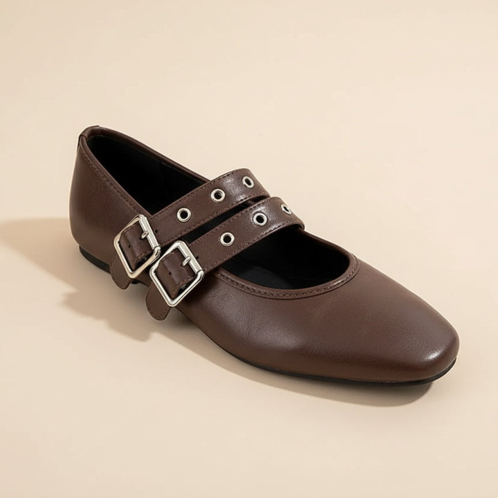 Lucy - Double Buckle Flats