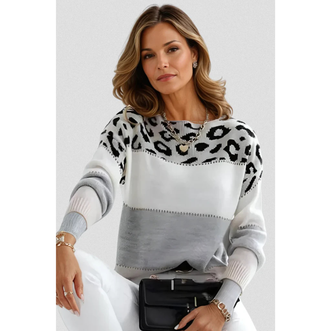Leora - Leopard Print Casual Sweater