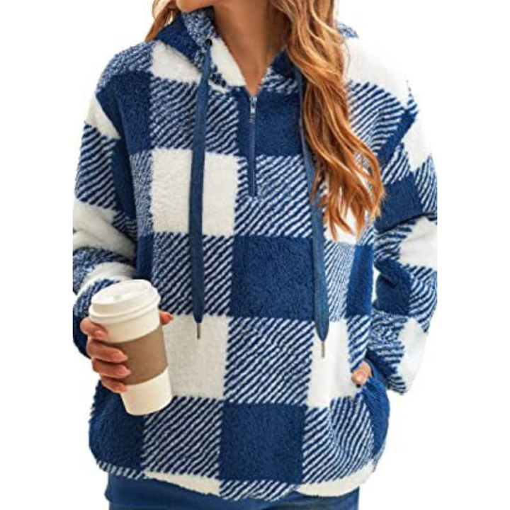 Melanie - Check fleece hoodie
